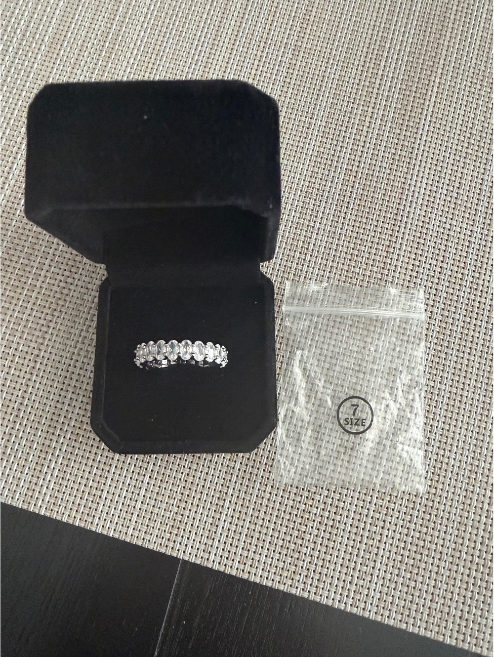 Oval Stone Eternity Band Ring